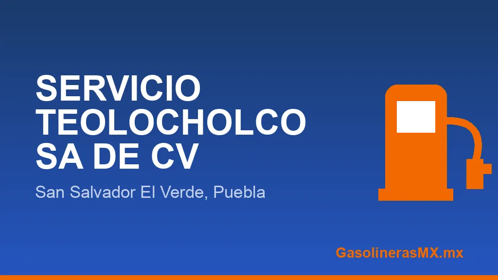 SERVICIO TEOLOCHOLCO SA DE CV SERVICIO TEOLOCHOLCO SA DE CV